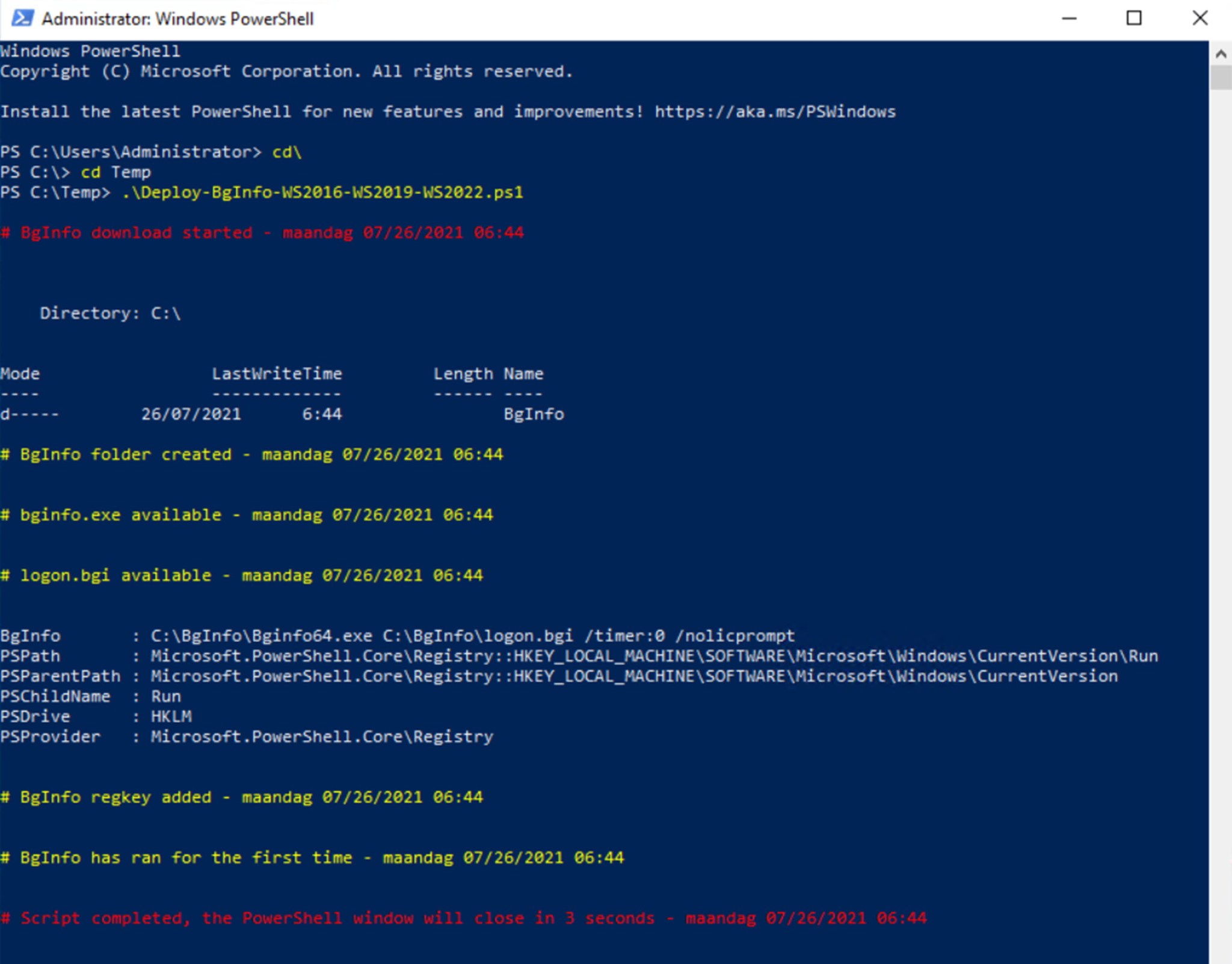 PowerShell: BgInfo deployment script for Windows Server 2016, 2019 and ...