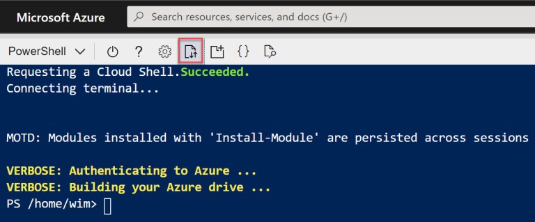 Upload and run an Azure PowerShell script from your clouddrive in Azure ...
