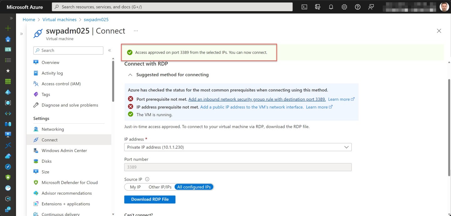 Connecting to an Azure Windows VM using an Azure PowerShell script and ...