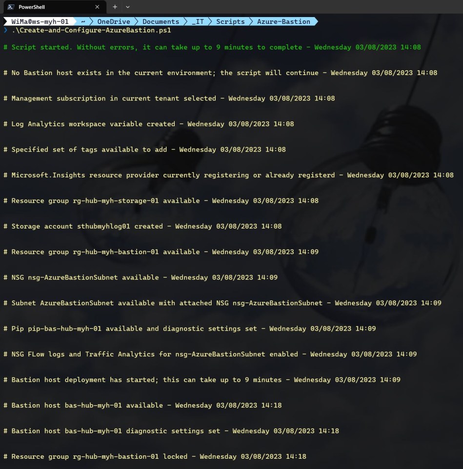 Azure Bastion: Azure PowerShell deployment script – Wim Matthyssen