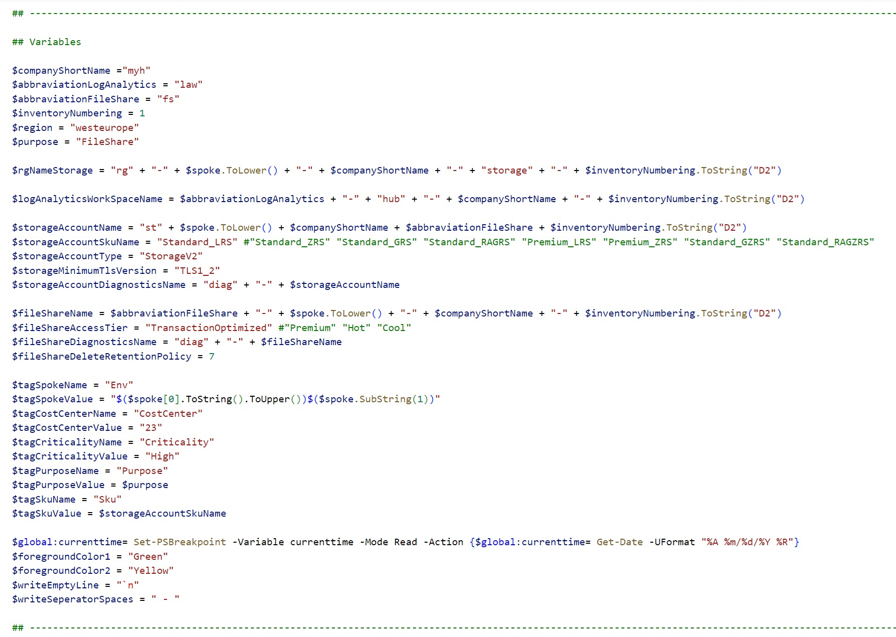 Script File Types In Azure Create an Azure Files share in a specified subscription using an Azure ...