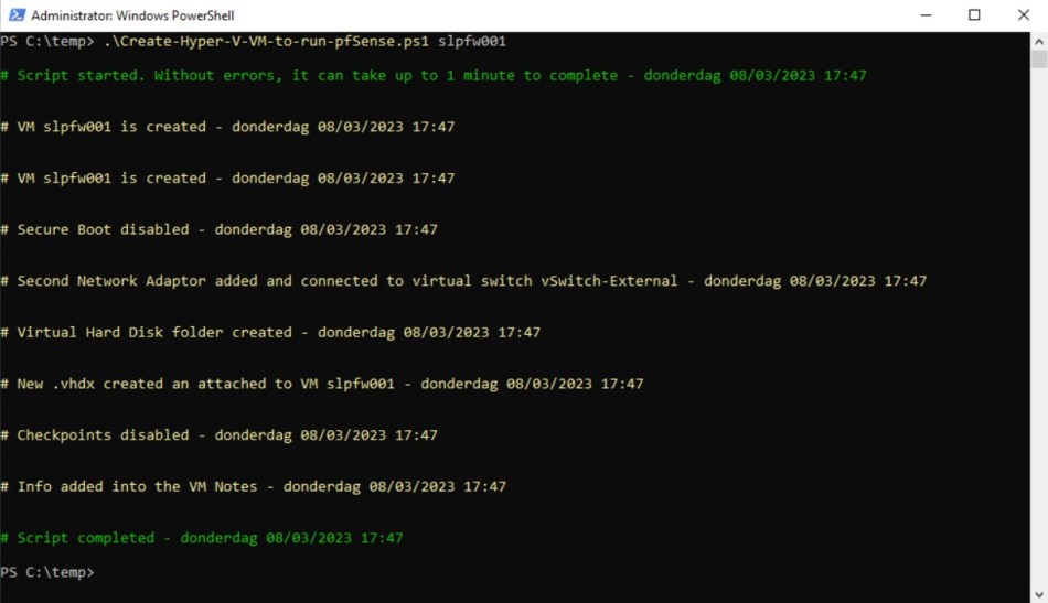 Create a Hyper-V VM to run pfSense with a PowerShell script – Wim ...