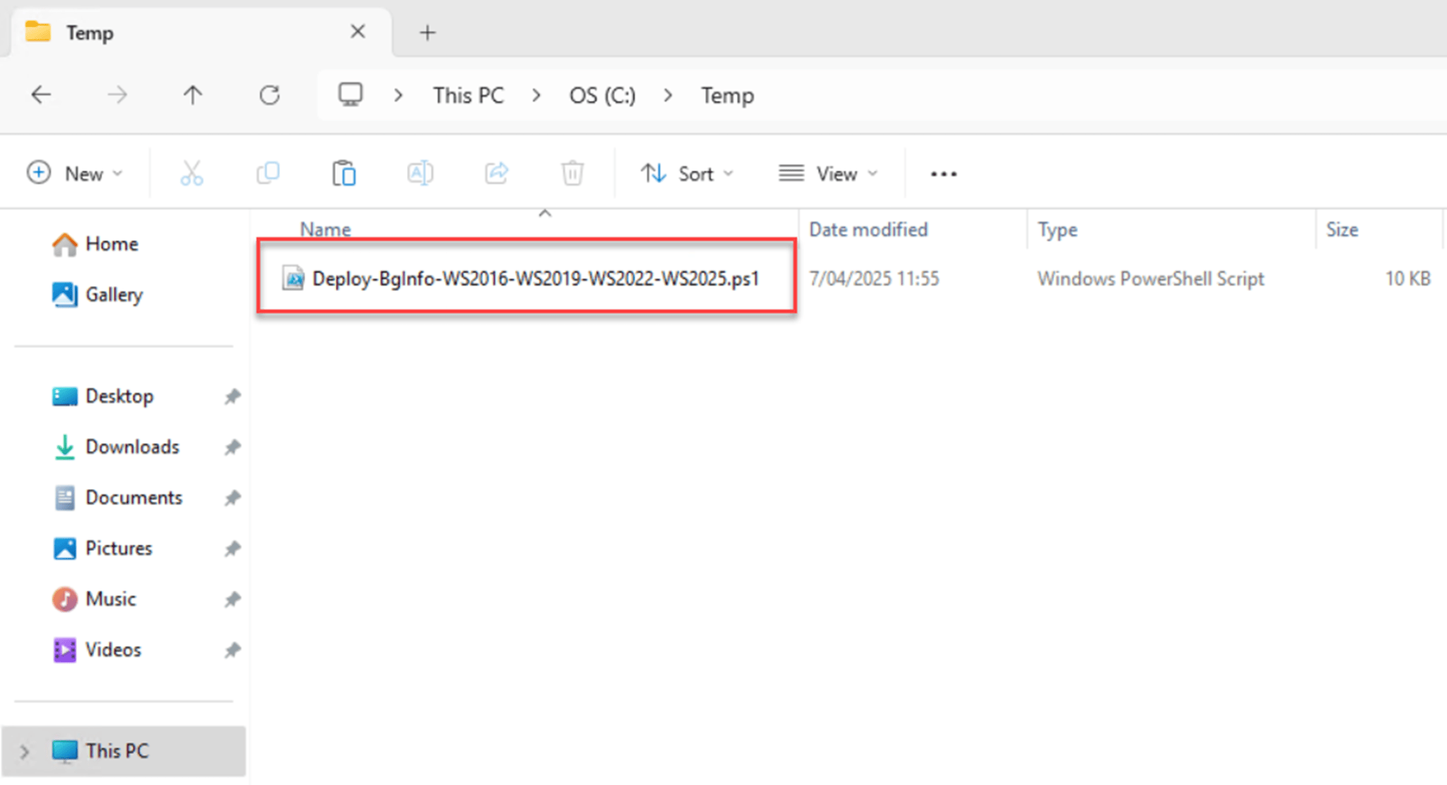 PowerShell script: BgInfo deployment script for Windows Server 2025 ...