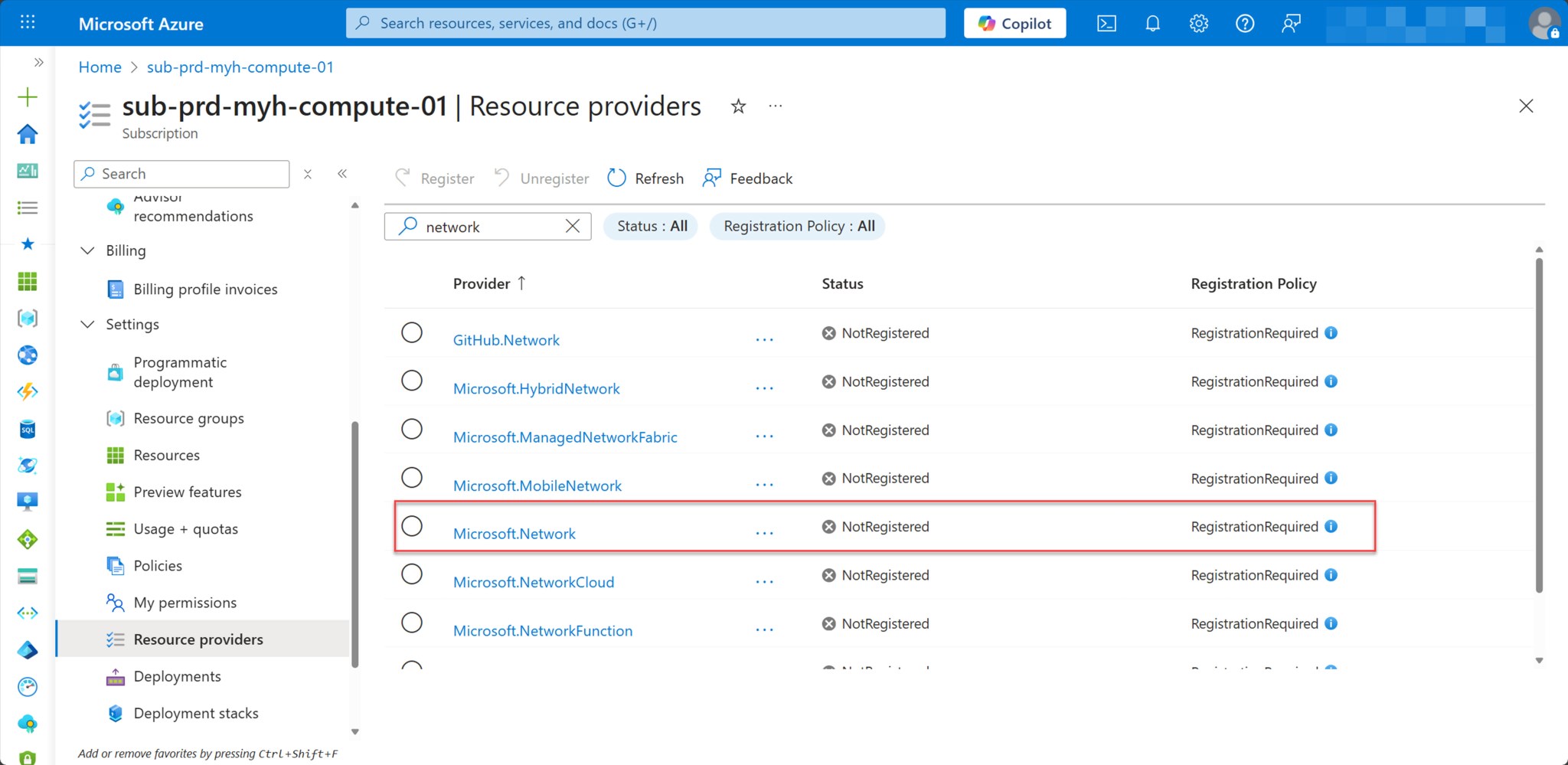 How to register all required Azure Compute resource providers with ...