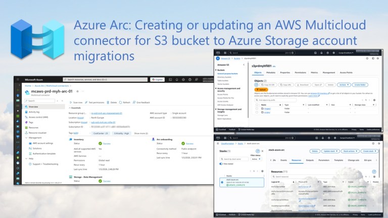 Azure Arc: Creating or updating an AWS Multicloud connector for S3 ...